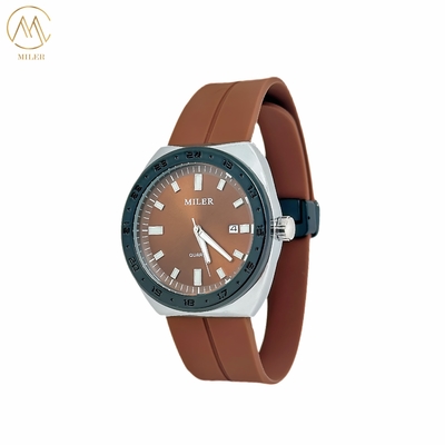 Fashion Casual Business Quartz Life Waterproof Auto Date Display Quartz Wrist watch with Silicone Stra
