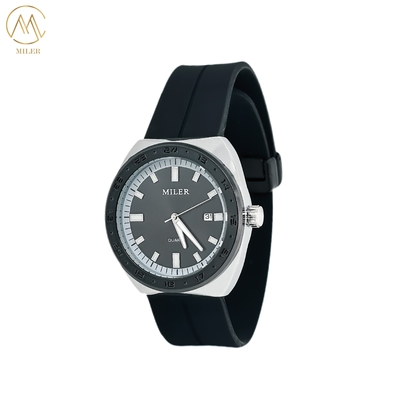 Fashion Casual Business Quartz Life Waterproof Auto Date Display Quartz Wrist watch with Silicone Stra
