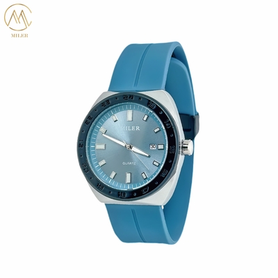 Fashion Casual Business Quartz Life Waterproof Auto Date Display Quartz Wrist watch with Silicone Stra