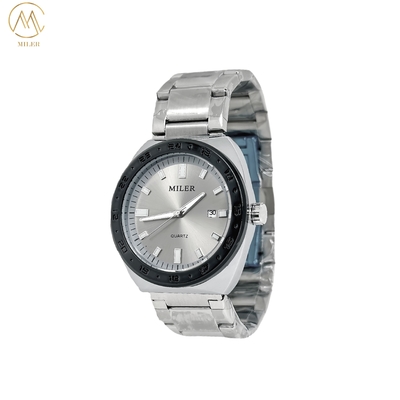 Simple Business Quartz Watch Stainless Steel Strap Wristwatch For Men With Calendar