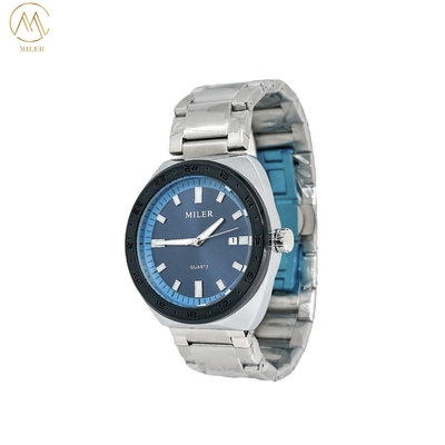 Simple Business Quartz Watch Stainless Steel Strap Wristwatch For Men With Calendar