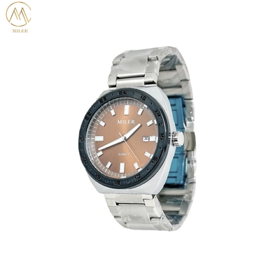 Simple Business Quartz Watch Stainless Steel Strap Wristwatch For Men With Calendar