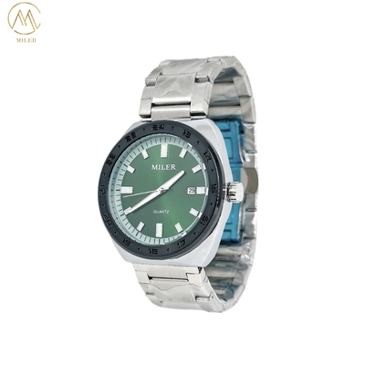 Simple Business Quartz Watch Stainless Steel Strap Wristwatch For Men With Calendar