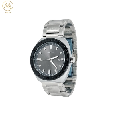 Simple Business Quartz Watch Stainless Steel Strap Wristwatch For Men With Calendar