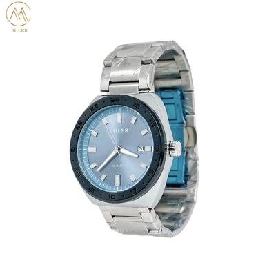 Simple Business Quartz Watch Stainless Steel Strap Wristwatch For Men With Calendar