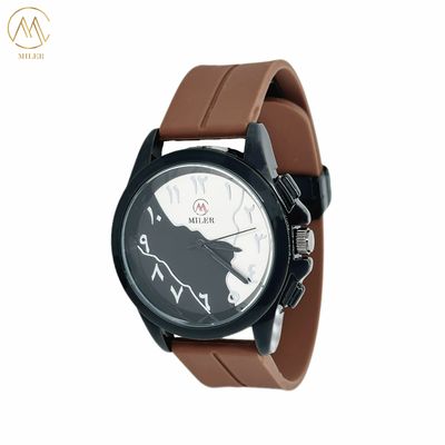 Creative Arabic Numeral Dial Quartz Waterproof Wristwatch for High School Students′ Exams