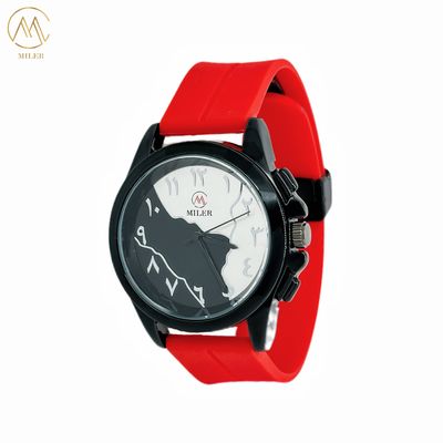 Creative Arabic Numeral Dial Quartz Waterproof Wristwatch for High School Students′ Exams