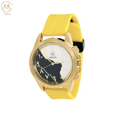 Customizable Stylish Unique Black and White Dial Arabic Watches with Silicone Strap