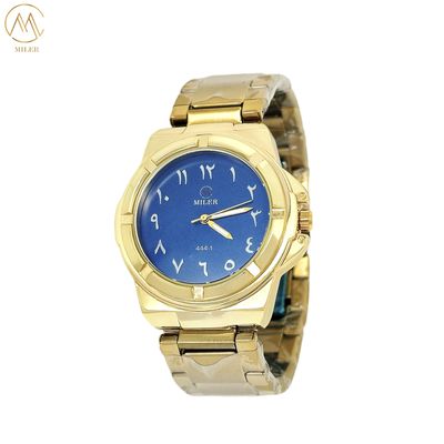 Fashionable Business Quartz Wristwatch With Golden Bezel And Arabic Numeral Dial