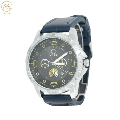 Custom Logo Leather Strap Quartz Watch For Women's And Men In Laser Printing