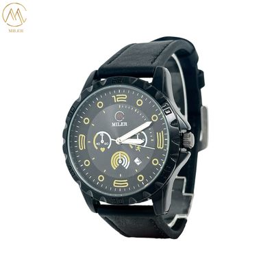 Customized LOGO Quartz Wrist Watch with Laser Printing Logo Case Back