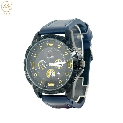 Customized LOGO Quartz Wrist Watch with Laser Printing Logo Case Back