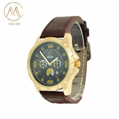 Analog Quartz Wrist Watch Good Selling Waterproof Watch with Leather Strap