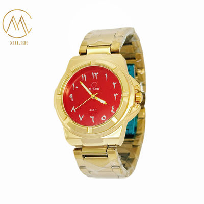 Customized LOGO Alloy Bezel Quartz Wrist Watch Round Type
