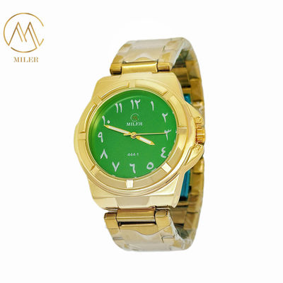 Customized LOGO Alloy Bezel Quartz Wrist Watch Round Type