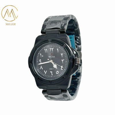 Customized LOGO Alloy Bezel Quartz Wrist Watch Round Type