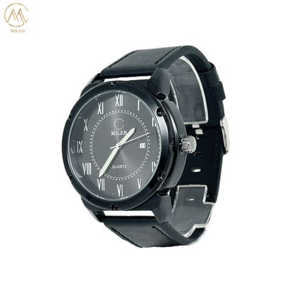 Sport Quartz Watch Leather Strap Clock Men Waterproof Wristwatch