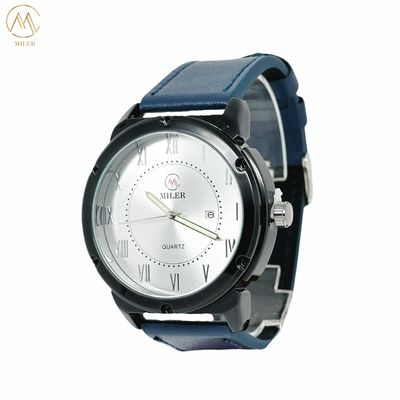Sport Quartz Watch Leather Strap Clock Men Waterproof Wristwatch