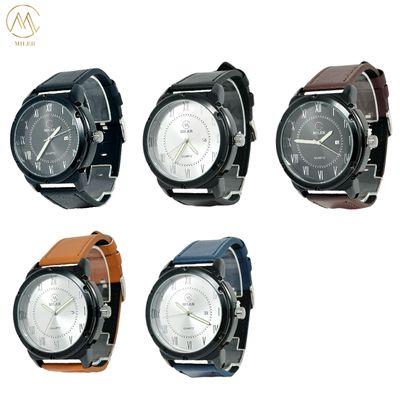 Sport Quartz Watch Leather Strap Clock Men Waterproof Wristwatch
