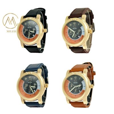 Analog Display Type Leather Strap Quartz Watch with Customized Logo