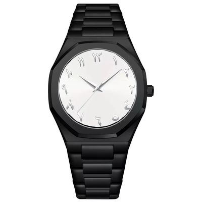 Wholesale Luxury Business Black Alloy Band Arabic Dial Watches for Men Custom Logo Montre Pour Homme Arabe