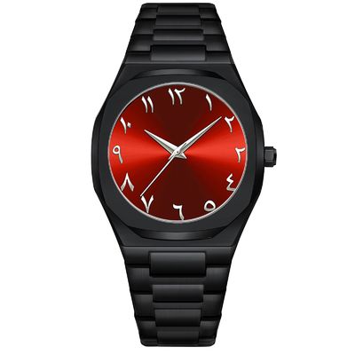 Wholesale Luxury Business Black Alloy Band Arabic Dial Watches for Men Custom Logo Montre Pour Homme Arabe