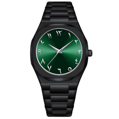 Wholesale Luxury Business Black Alloy Band Arabic Dial Watches for Men Custom Logo Montre Pour Homme Arabe