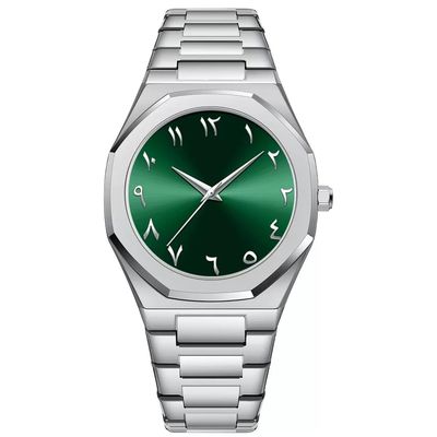 Arabic Dial Watch Ultra Thin Men′s Stainless Steel Sapphire Glass Waterproof Slim Quartz Watch