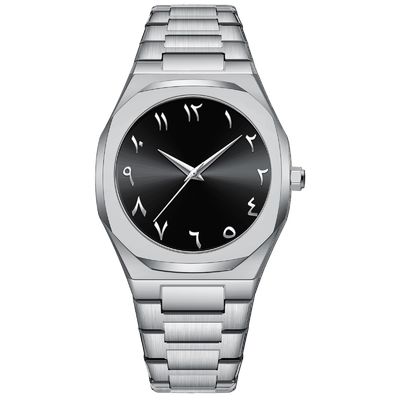 Arabic Dial Watch Ultra Thin Men′s Stainless Steel Sapphire Glass Waterproof Slim Quartz Watch