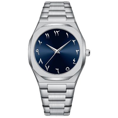 Arabic Dial Watch Ultra Thin Men′s Stainless Steel Sapphire Glass Waterproof Slim Quartz Watch
