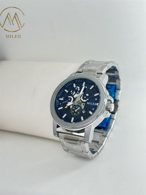 Arabic Dial Men′s Sapphire Glass Waterproof Stainless Steel Strap Watch