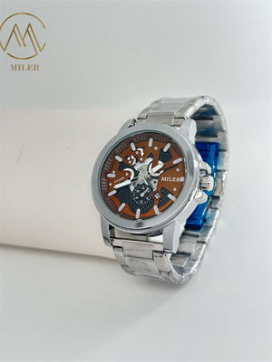 Arabic Dial Men′s Sapphire Glass Waterproof Stainless Steel Strap Watch