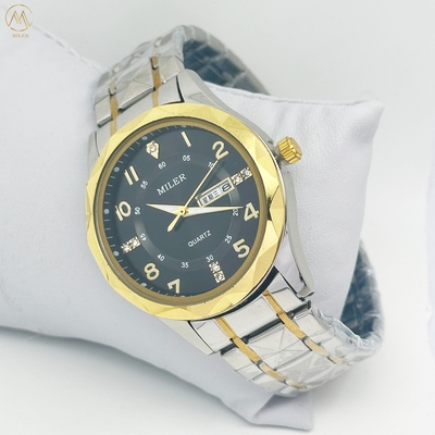 Miler Luxury Men Quartz Watch Waterproof Date Week Luminous Wristwatch Stainless Steel Men's Watches