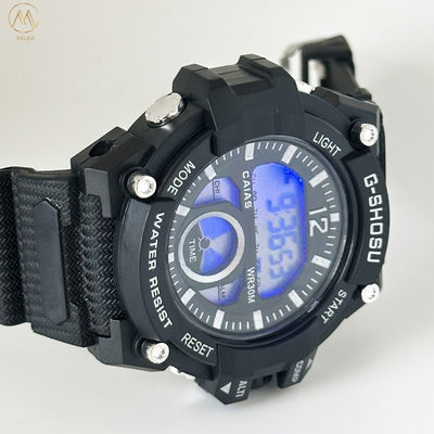 Automatic Date Black Digital Sport Watch With 100m Water Resistance