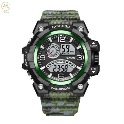 Men's Fashion Digital Sport Watch With Silicone Strap 20mm Width Backlight Alarm