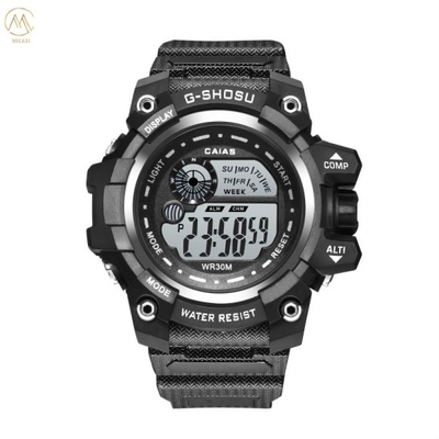 Digital Men's Silicone Band Sports Watch Water Resistant Gift Watches