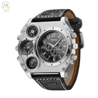 New Sport Watches Large Dial Multi Time Zone Travel Watches Leisure Men Watches