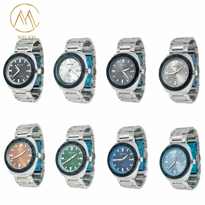 Black Bezel Quartz Wrist Watch Featuring Mineral Dial Window Material Type