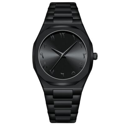 Wholesale Luxury Business Black Alloy Band Arabic Dial Watches per Uomini Logo personalizzato Montre Pour Homme Arabe